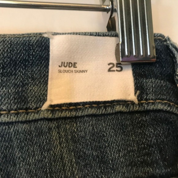 Hudson Jude Slouch Skinny Studded Side Seam Jeans Distressed in Rebelion Size 25 - Picture 14 of 16